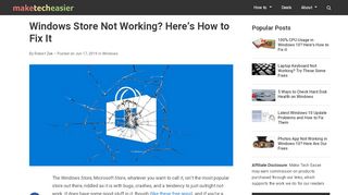 
                            4. Windows Store Not Working? Here's How to Fix It - Make Tech Easier