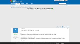 
                            1. Windows stuck at blue screen with clock Solved - Windows 10 Forums