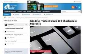 
                            7. Windows-Tastenkürzel: 103 Shortcuts im Überblick | c't Magazin - Heise