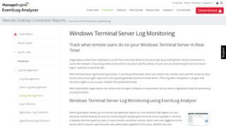 
                            13. Windows Terminal Server Log Monitoring Software – EventLog Analyzer