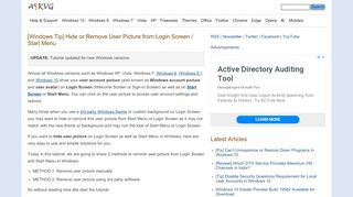 
                            10. [Windows Tip] Hide or Remove User Picture from Login Screen ...