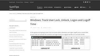 
                            10. Windows: Track User Lock, Unlock, Logon and Logoff Time | SumTips