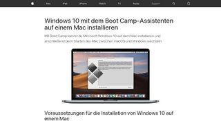 
                            8. Windows über Boot Camp auf Ihrem Mac installieren - Apple Support