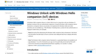 
                            10. Windows Unlock with Windows Hello companion (IoT) devices ...