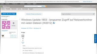 
                            3. Windows Update 1803 - langsamer Zugriff auf Netzwerkordner mit ...