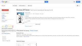 
                            10. Windows XP Hacks: Tips & Tools for Customizing and Optimizing Your OS