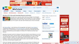 
                            6. Windows XP: Microsoft beseitigt Ressourcenfresser - WinFuture.de