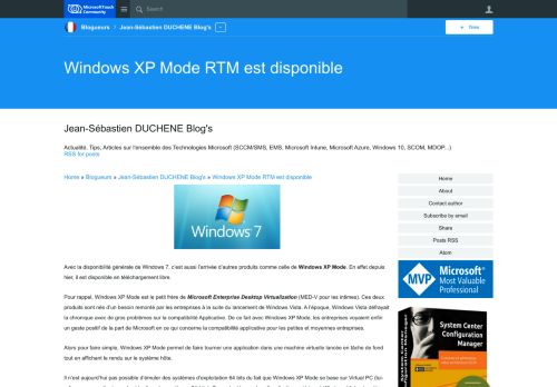 
                            13. Windows XP Mode RTM est disponible - Jean-Sébastien DUCHENE ...