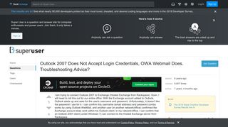 
                            11. windows xp - Outlook 2007 Does Not Accept Login Credentials, OWA ...