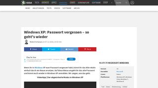 
                            2. Windows XP: Passwort vergessen – so geht's wieder – GIGA