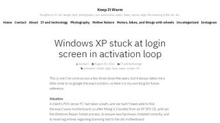 
                            7. Windows XP stuck at login screen in activation loop | Keep It Warm