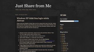 
                            10. Windows XP tidak bisa login minta Aktivasi - Just Share from Me