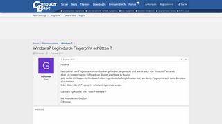 
                            4. Windows7 Login durch Fingerprint schützen ? | ComputerBase Forum