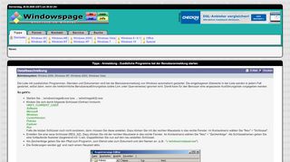 
                            9. Windowspage - Anmeldung - Zusätzliche Programme bei der ...