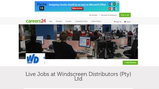 
                            7. Windscreen Distributors (Pty) Ltd Jobs and Vacancies - Careers24