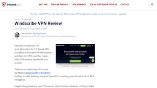 
                            5. Windscribe VPN Review - 10th out of 74 VPNs (Pros & Cons)