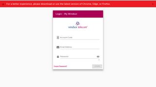 
                            1. Windsor Existing Customer - Login Page