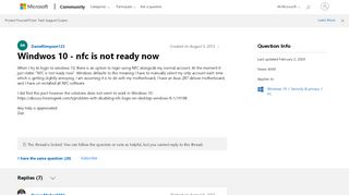 
                            5. Windwos 10 - nfc is not ready now - Microsoft Community