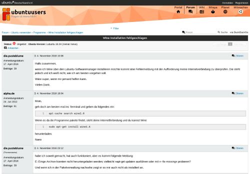 
                            3. Wine Installation fehlgeschlagen › Programme › Ubuntu verwenden ...