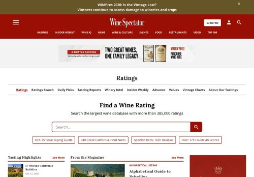 
                            10. Wine Ratings | Wine Spectator