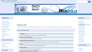 
                            5. WinFAQ - Tipps für Windows ME - Hauptmenü