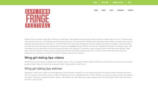 
                            10. Wing girl dating method - Cape Town Fringe