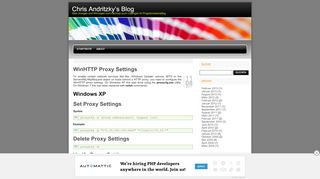 
                            8. WinHTTP Proxy Settings | Chris Andritzky's Blog