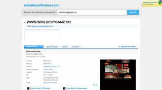 
                            6. winluckygamz.co at WI. WinLuckyGamz - Website Informer