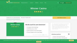 
                            3. Winner Casino Gutscheincode – 30 € gratis + 200 % (Februar 2019)
