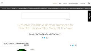 
                            11. Winners Song Of The Year/New Song Of The Year | GRAMMY.com