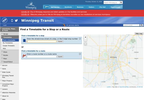 
                            9. Winnipeg Transit - Find a Timetable