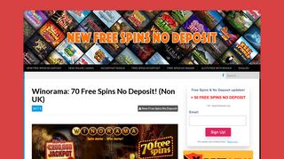 
                            4. Winorama: 70 Free Spins No Deposit! (Non UK) - New Free Spins No ...