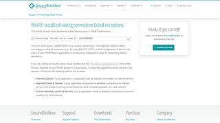 
                            8. WinRT: troubleshooting connection failed exceptions - SecureBlackbox