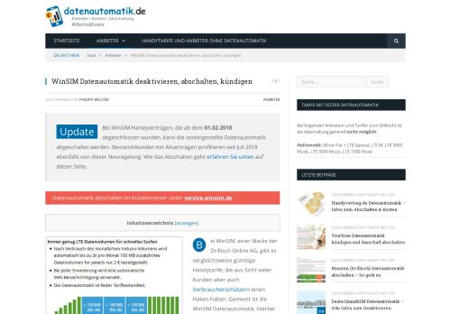 
                            13. WinSIM Datenautomatik deaktivieren, abschalten, kündigen