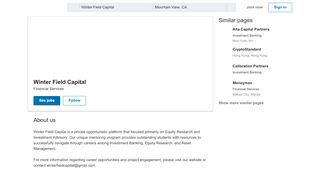 
                            10. Winter Field Capital | LinkedIn