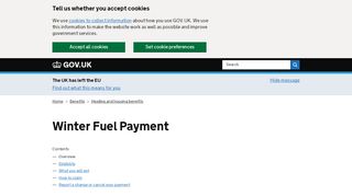 
                            11. Winter Fuel Payment - GOV.UK