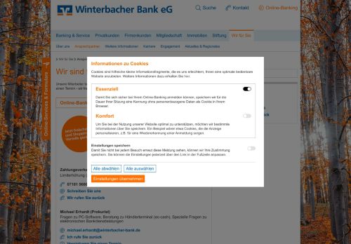 
                            12. Winterbacher Bank eG Ansprechpartner