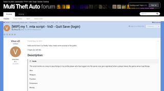
                            2. [WIP] my 1. mta script - VxD - Quit Save (login) - Resources ...