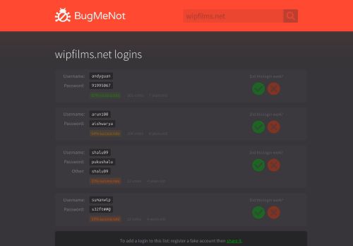
                            1. wipfilms.net logins - BugMeNot
