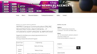 
                            10. WIPRO Campus Communication ONLINE REGISTRATION LINK FOR ...