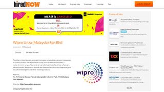 
                            10. Wipro Unza - hiredNOW | Job Vacancy Malaysia | Submit ...