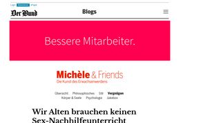 
                            6. Wir Alten brauchen keinen Sex-Nachhilfeunterricht ... - Blogs - Der Bund