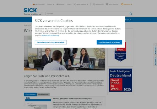 
                            2. Wir sind gespannt auf Ihre Bewerbung. - Bewerbung | SICK