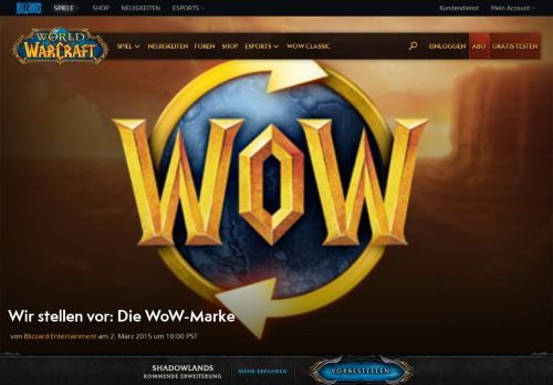 
                            8. Wir stellen vor: Die WoW-Marke - World of Warcraft