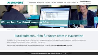 
                            12. Wir suchen Sie: Bürokaumann /-frau - SoftENGINE ERP Software