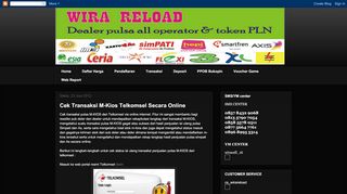 
                            9. WIRA RELOAD: Cek Transaksi M-Kios Telkomsel Secara Online