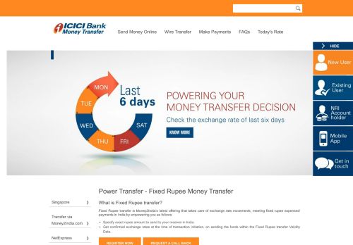
                            6. Wire Money Online from Singapore to India with ICICI Fixed Rupee ...