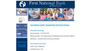 
                            6. Wire Transfers - First National Bank of Steeleville