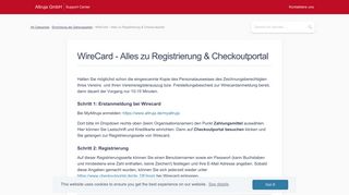 
                            8. WireCard - Alles zu Registrierung & Checkoutportal