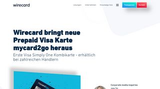 
                            3. Wirecard bringt neue Prepaid Visa Karte mycard2go heraus